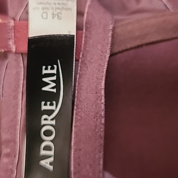 Adore Me Bra Size 34D Mauve Purple Gold Metallic Thread Lightly Padded Everyday - Picture 5 of 6